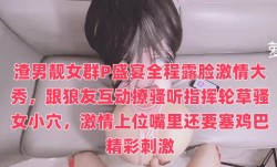 渣男靓女群P盛宴全程露脸激情大秀，跟狼友互动撩骚听指挥轮草骚女小穴，激情上位嘴里还要塞鸡巴精彩刺激