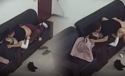 黑客破解网络摄像头监控偷拍好赌少妇欠网贷主动上财务公司办公室肉偿还利息被小鸡鸡经理扑倒在沙发上干